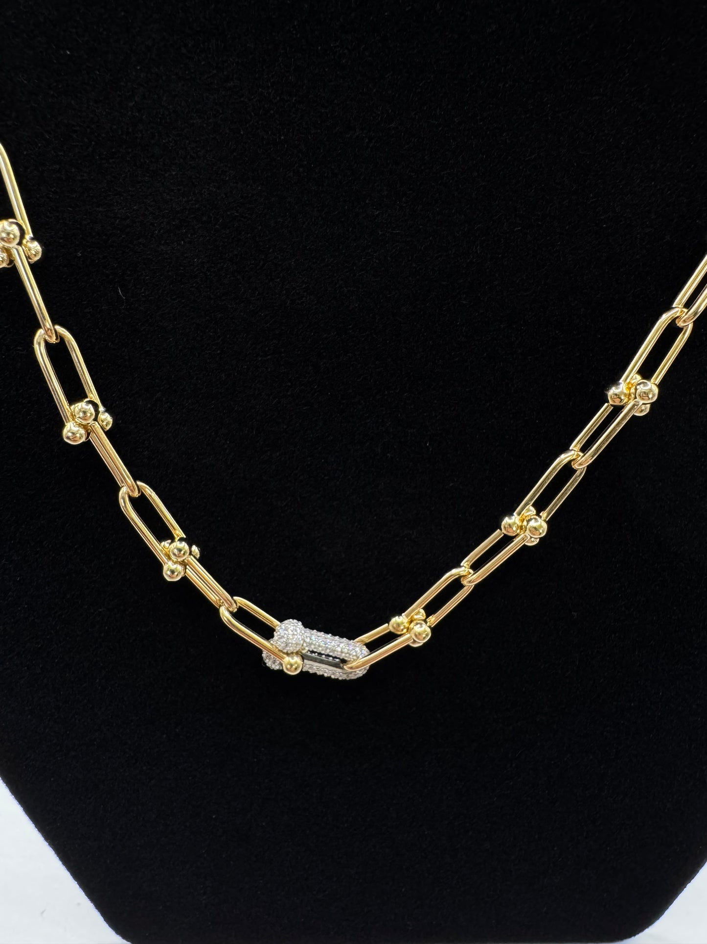 Tiffany Hardware Necklace with Stones