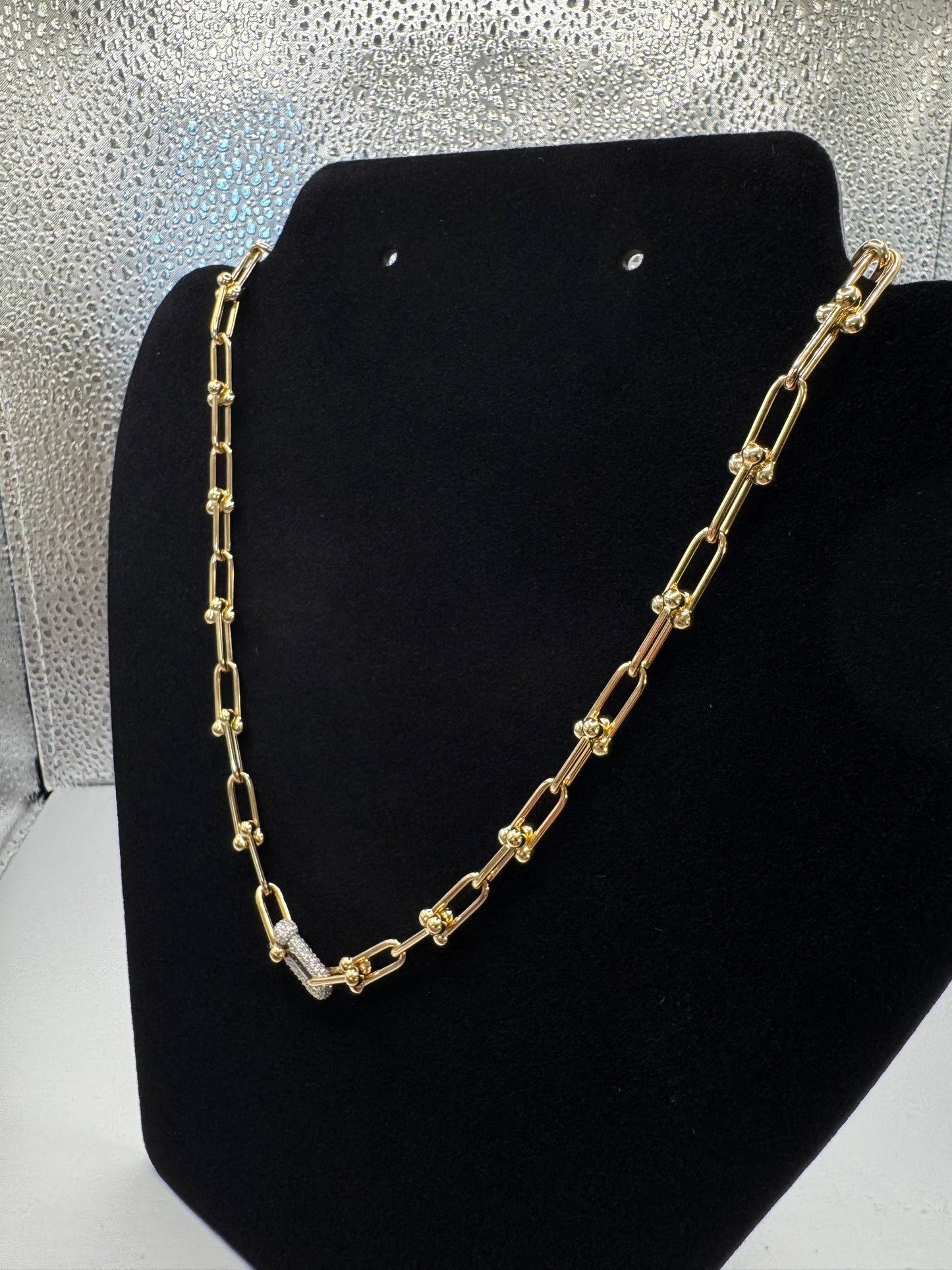 Tiffany Hardware Necklace with Stones