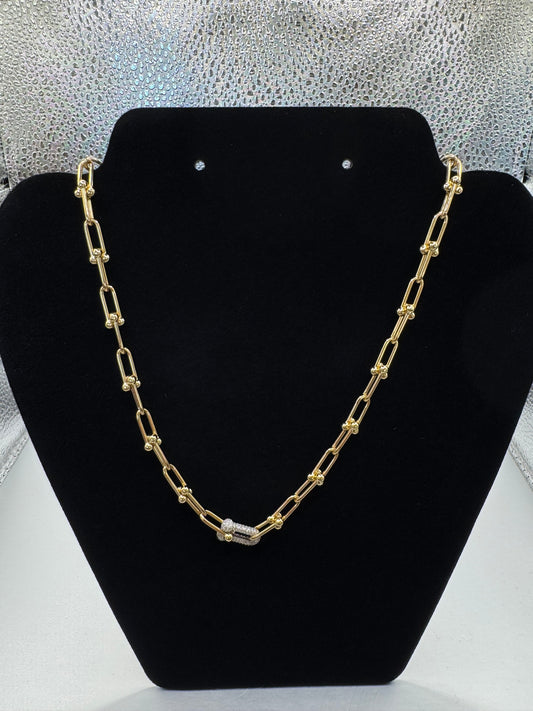 Tiffany Hardware Necklace with Stones