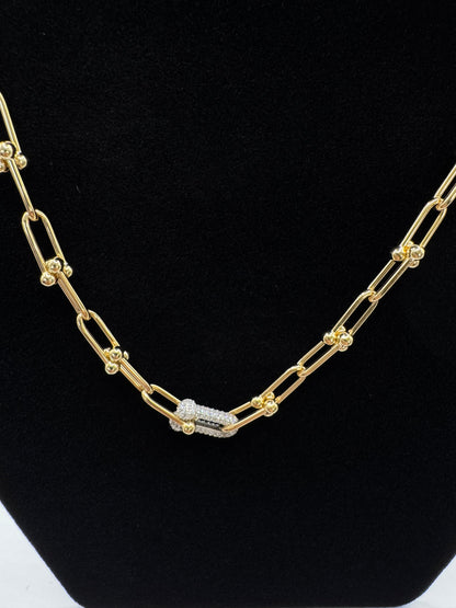 Tiffany Hardware Necklace with Stones