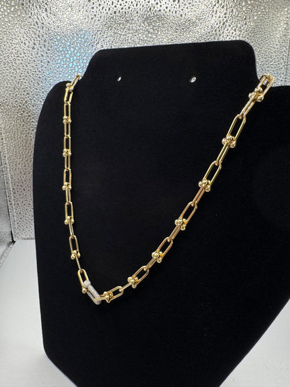 Tiffany Hardware Necklace with Stones