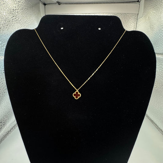VCA necklace - Red - 8mm Clover