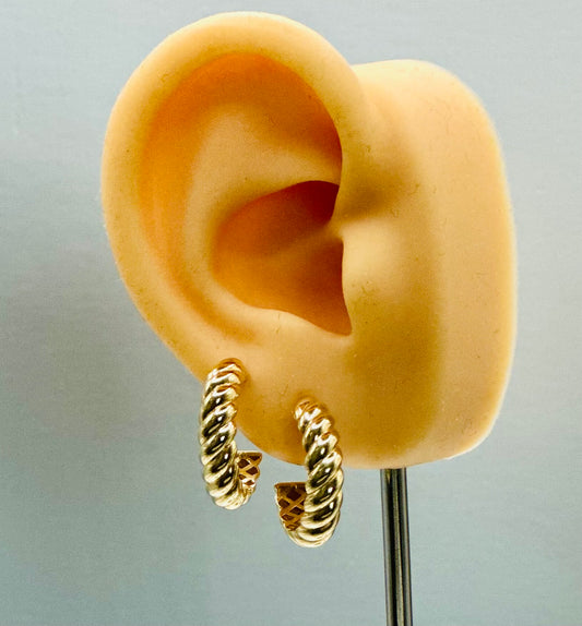 Twisted rope semi-hoops earrings
