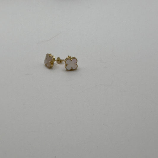 VCA - Clover studs earring -8mm- White