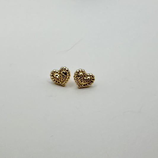 Heart studs earring - open back